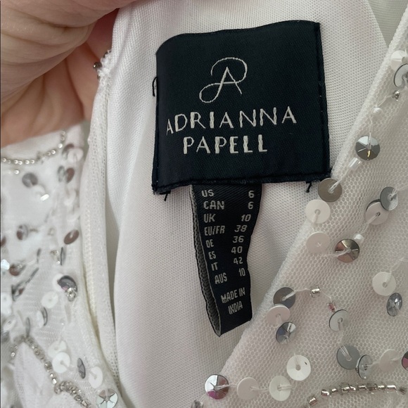 Adriana Papell Bead & Sequin Tulle Cocktail Dress - Picture 8 of 12